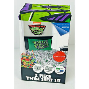Teenage Mutant Ninja Turtles Mutant Mayhem Kids Twin Sheet Set 3Pcs Nickelodeon